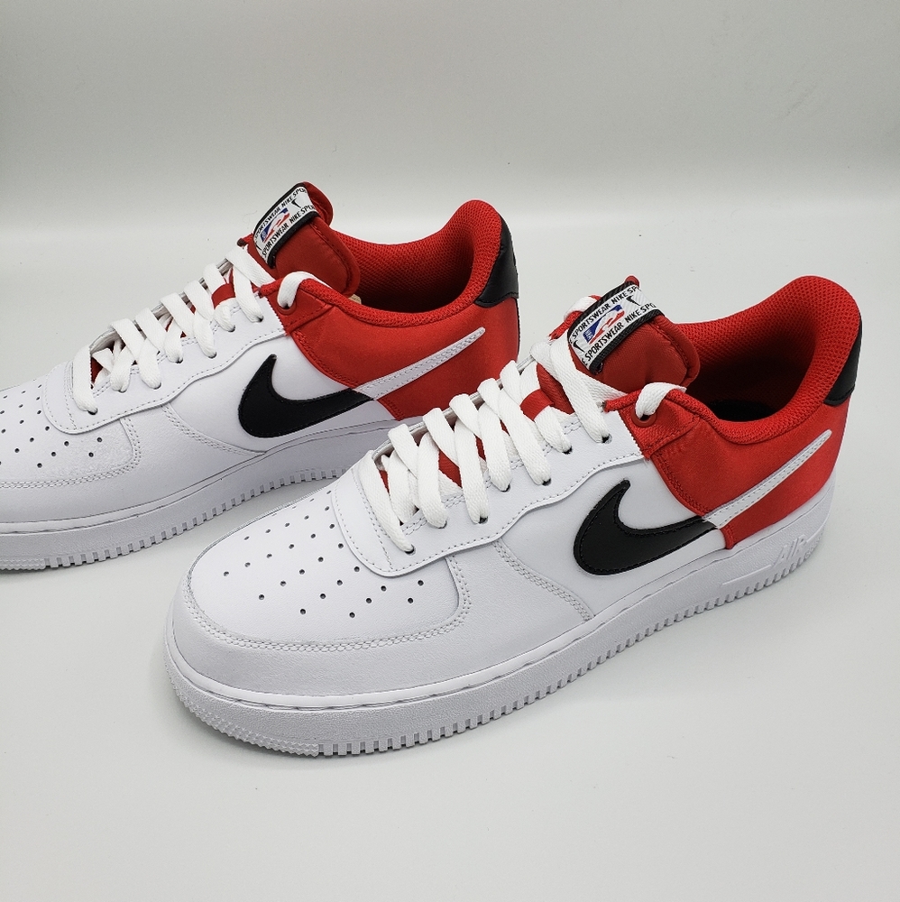Nike Air Force 1 07' LV8 NBA Red SATIN - Picture 3 of 5